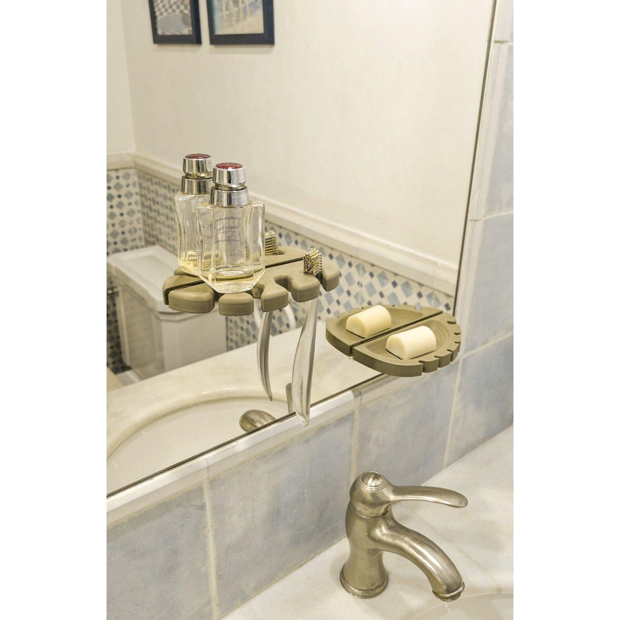 Creassera Mirror Leaf Bathroom Accessories Set | Soap Dispenser | Soap Dish | Toothbrush Holder | ANY COLOR! - LV3DPrinting