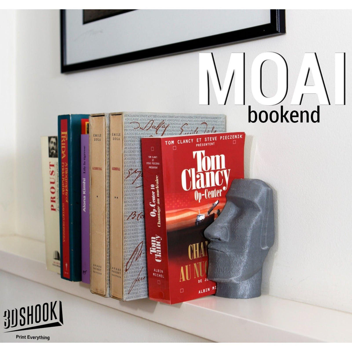 3D Shook Moai Bookend | Home - Office | Housewarming Gift | Customizable Colors- 3D Printed - LV3DPrinting