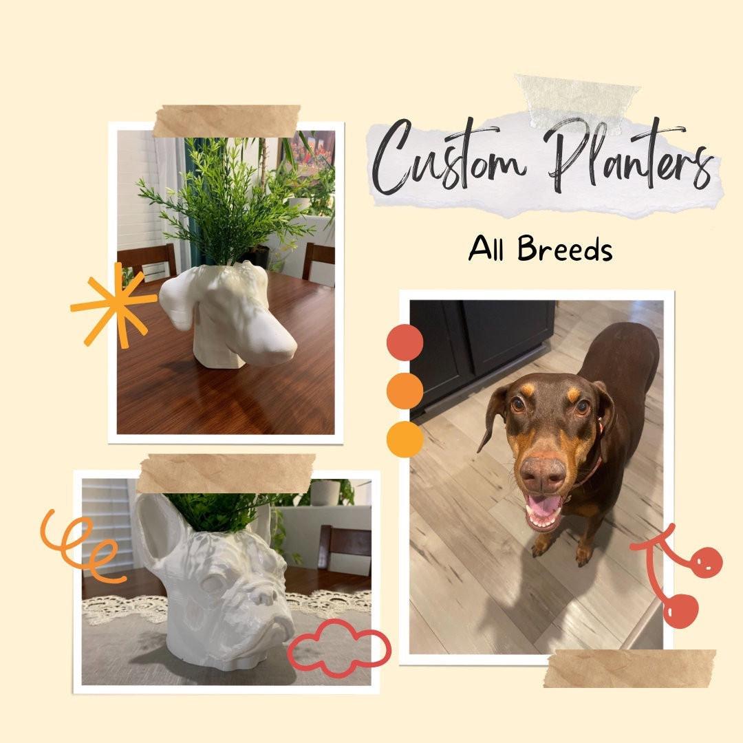 Custom Pet Memorial Vase All Breeds Options (Cats & Dogs) for Dinner Table, Party, Living Room, Bedroom - LV3DPrinting