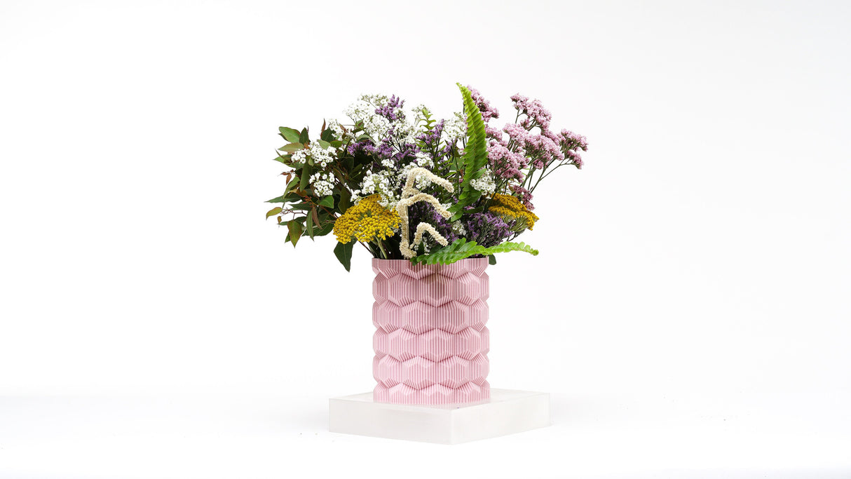 Kowafat Modern Cubic Vase – Minimalist Sculptural Decor for Weddings, Dining Table, Living Room & Bedroom | Geometric Art Vase - LV3DPrinting