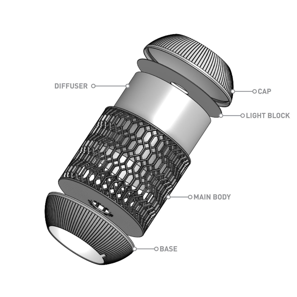 3DPPA Links Capsule Desk Lamp | Personalized Gifts | Keepsakes | Home Decor | Birthday Gifts | Multiple Colors | Customizable - LV3DPrinting