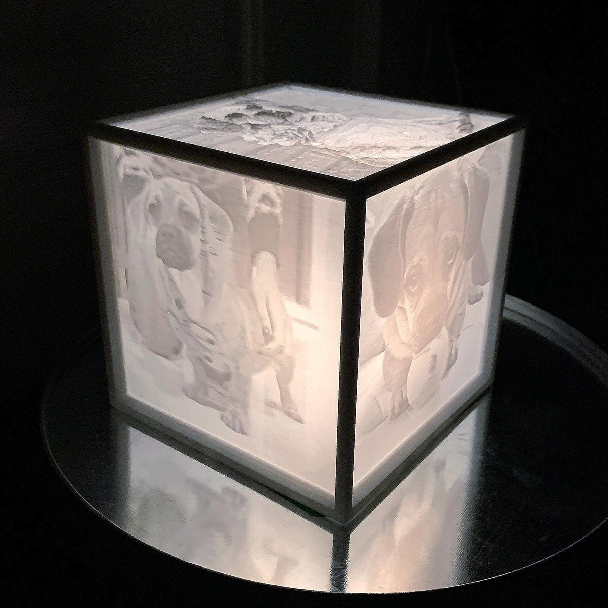 Custom Lithophane Light Box | Personalized Photo Lamp | 3D Printed Memorial Gift | Custom Picture Night Light | Keepsake Gift - LV3DPrinting