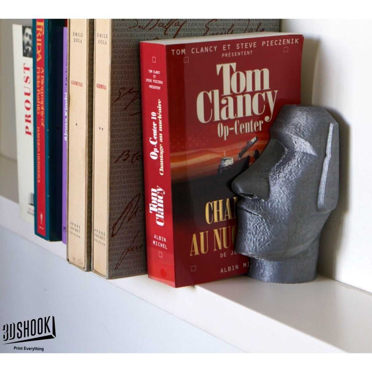 3D Shook Moai Bookend | Home - Office | Housewarming Gift | Customizable Colors- 3D Printed - LV3DPrinting