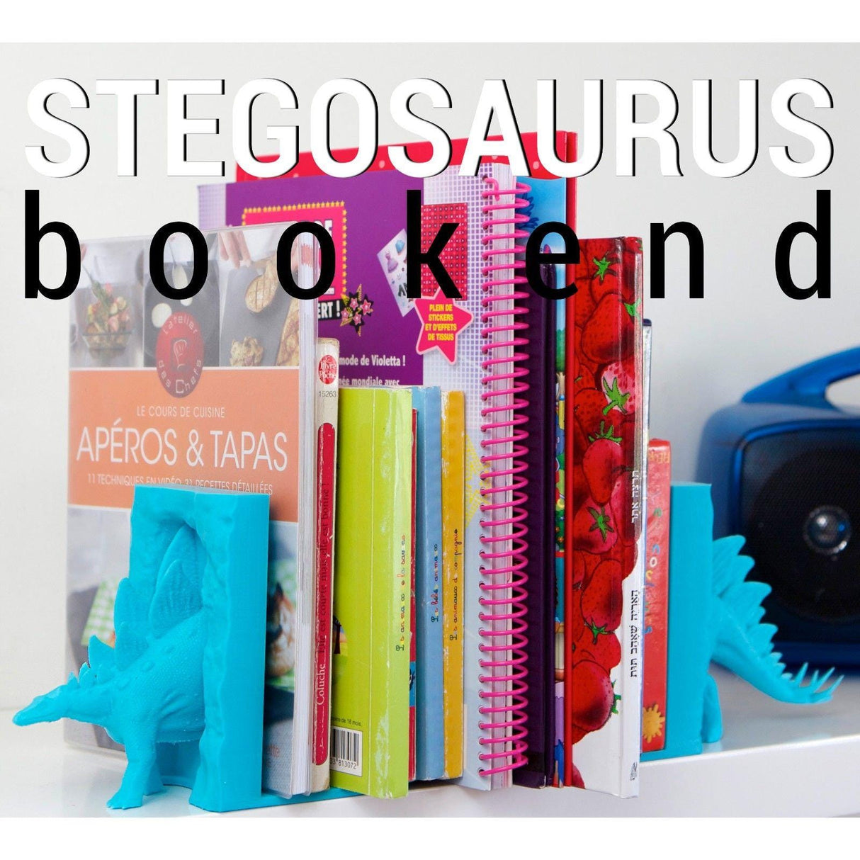 3D Shook Custom Dinosaur Bookends | All Dinosaurs | Customizable Colors- 3D Printed - LV3DPrinting