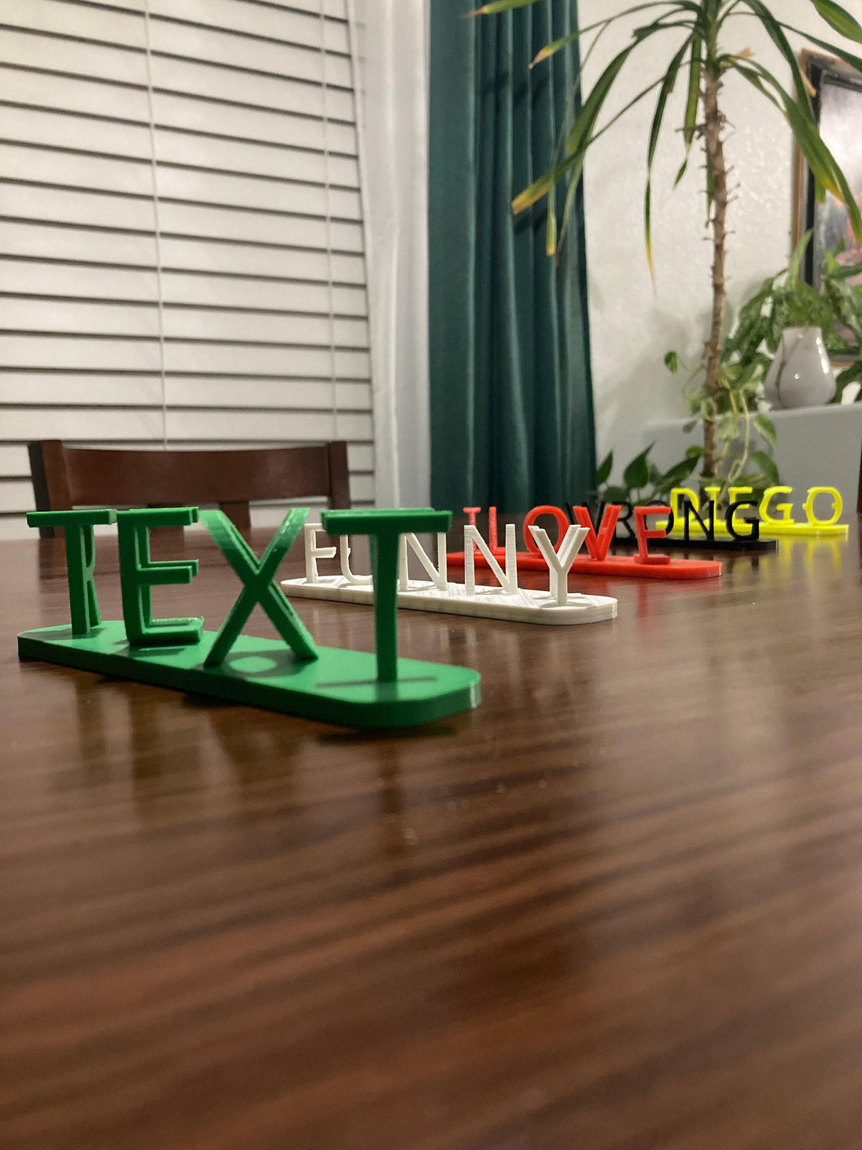 Double Word Ambirgram Desk Name Plaque Illusion | Personalized | Name Plate | Fun Sign | Birthday Gift | Gift for her | 3D | Name for Desk - LV3DPrinting