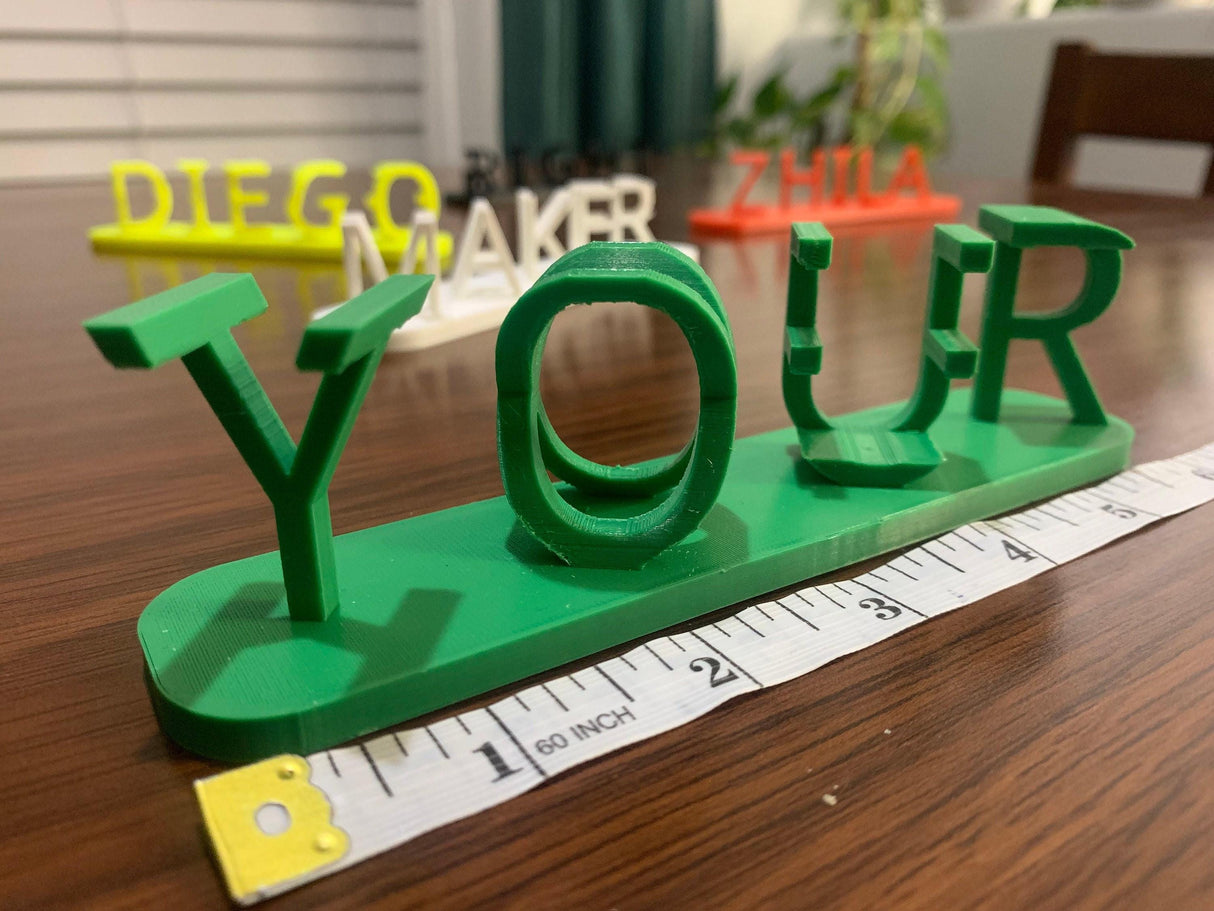 Double Word Ambirgram Desk Name Plaque Illusion | Personalized | Name Plate | Fun Sign | Birthday Gift | Gift for her | 3D | Name for Desk - LV3DPrinting