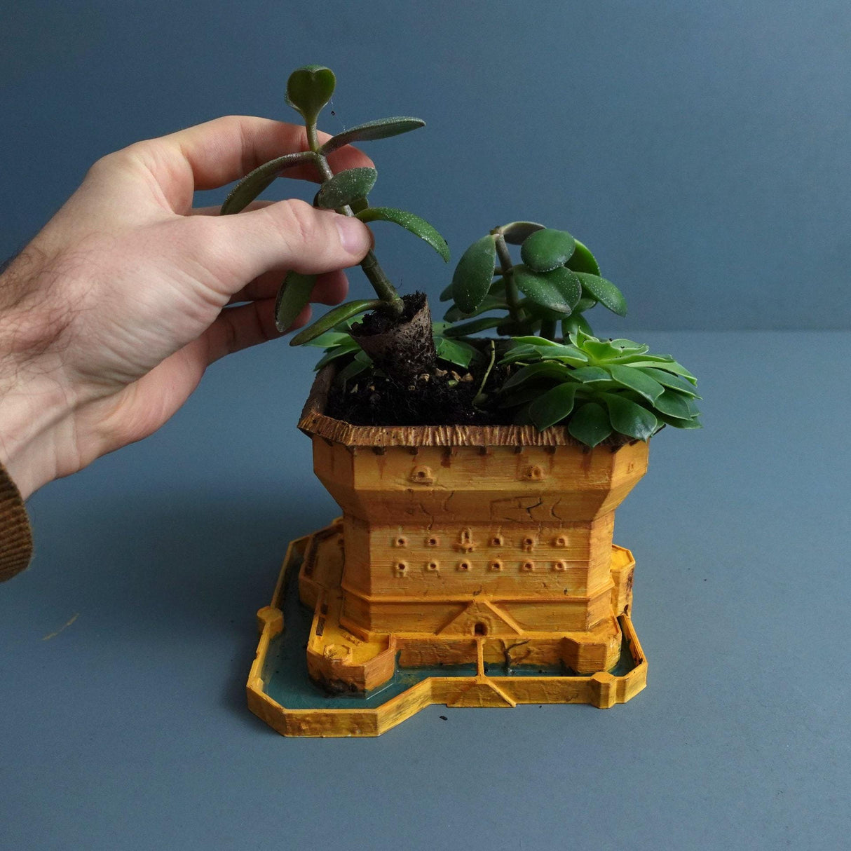 Gazzaladra - Hand Painted Castle Planter with Draining Moat Decor | Dinner Table | Party | Living Room | Bedroom - LV3DPrinting