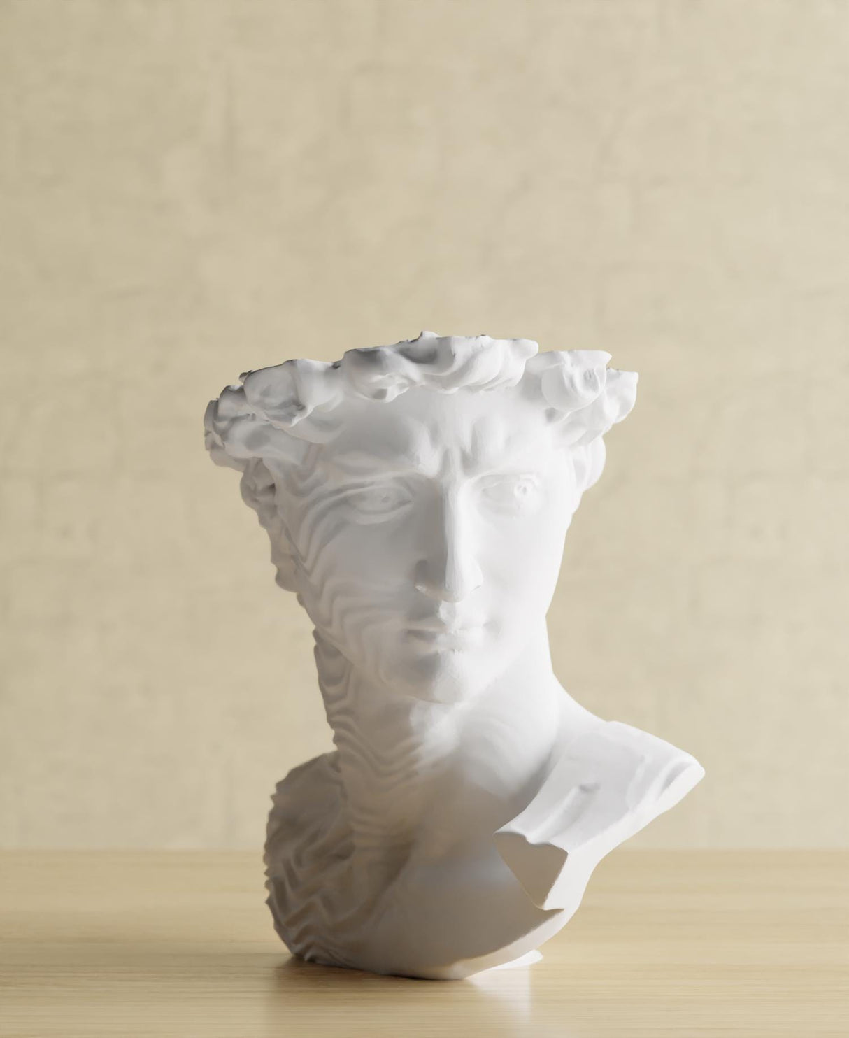 CollectiCraft David Wave Vase, Modern Classical Sculpture Vase, Textured Artistic Flower Vase Decor - LV3DPrinting
