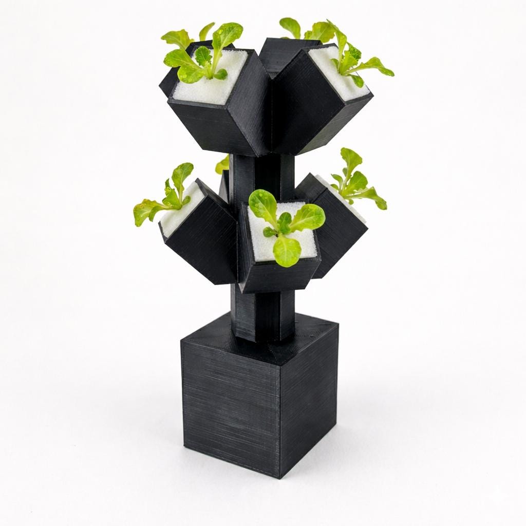 LV 3D Mini Stackable Hydroponic System | Desktop Indoor Garden | 3D Printed Hydroponic Planter | Modern Plant Grow Kit