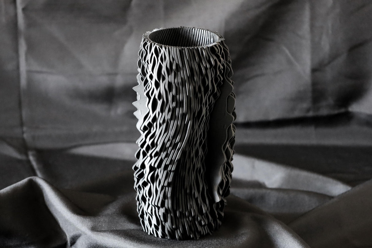 Lampprinted IAP Sea Falcon Vase, Organic Shifted Sculptural Vase, Modern Textured Home Decor - LV3DPrinting