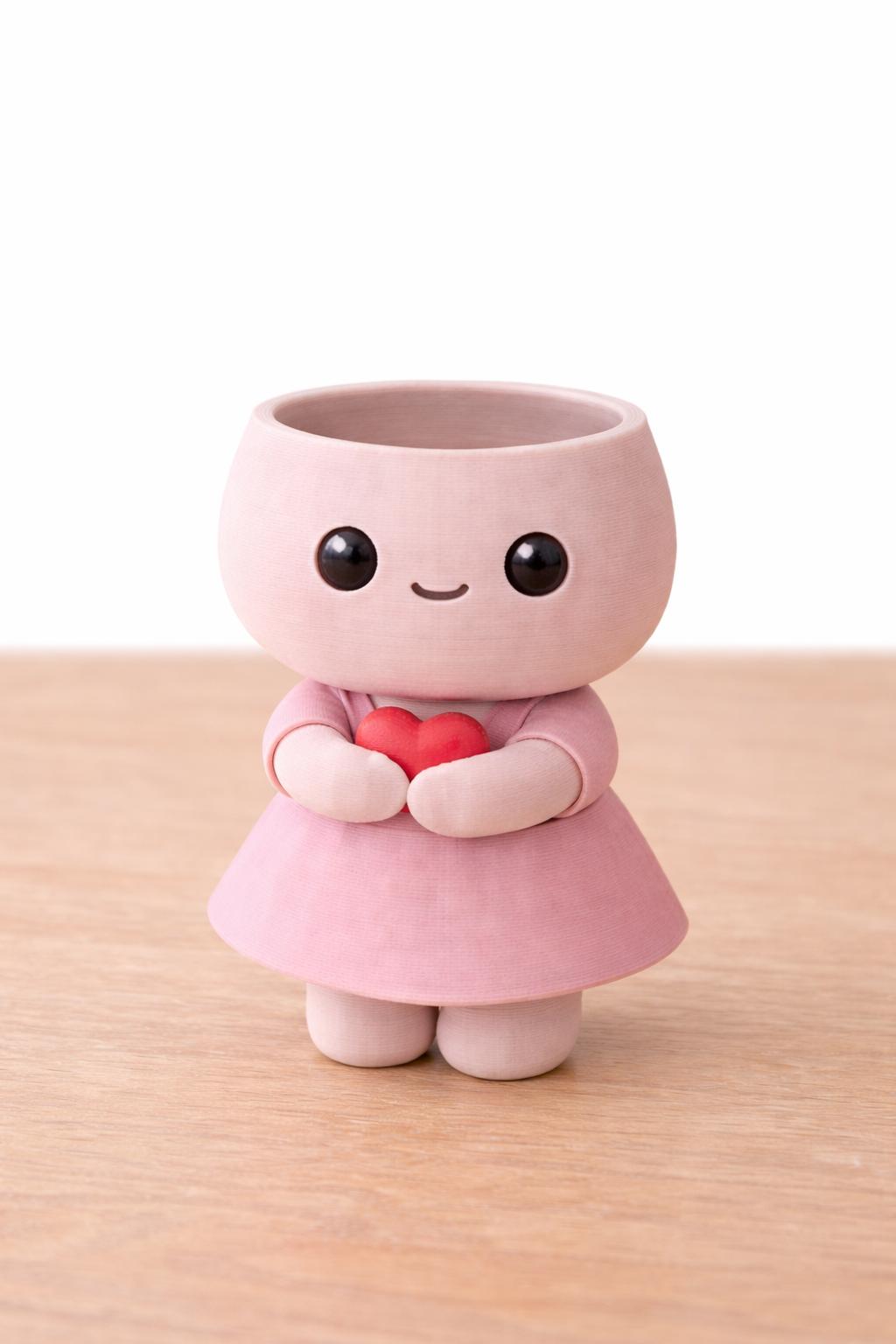 LV 3D Cute Couple Vase with Faux Flowers | 3D Printed Kawaii Flower Vase | Valentine Gift | Boy & Girl Decorative Vase - LV3DPrinting