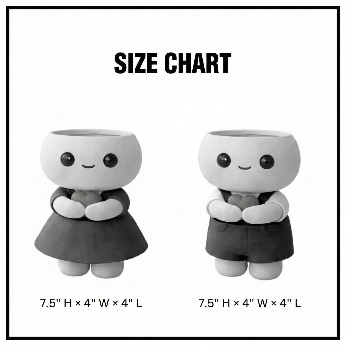 LV 3D Cute Couple Vase with Faux Flowers | 3D Printed Kawaii Flower Vase | Valentine Gift | Boy & Girl Decorative Vase - LV3DPrinting