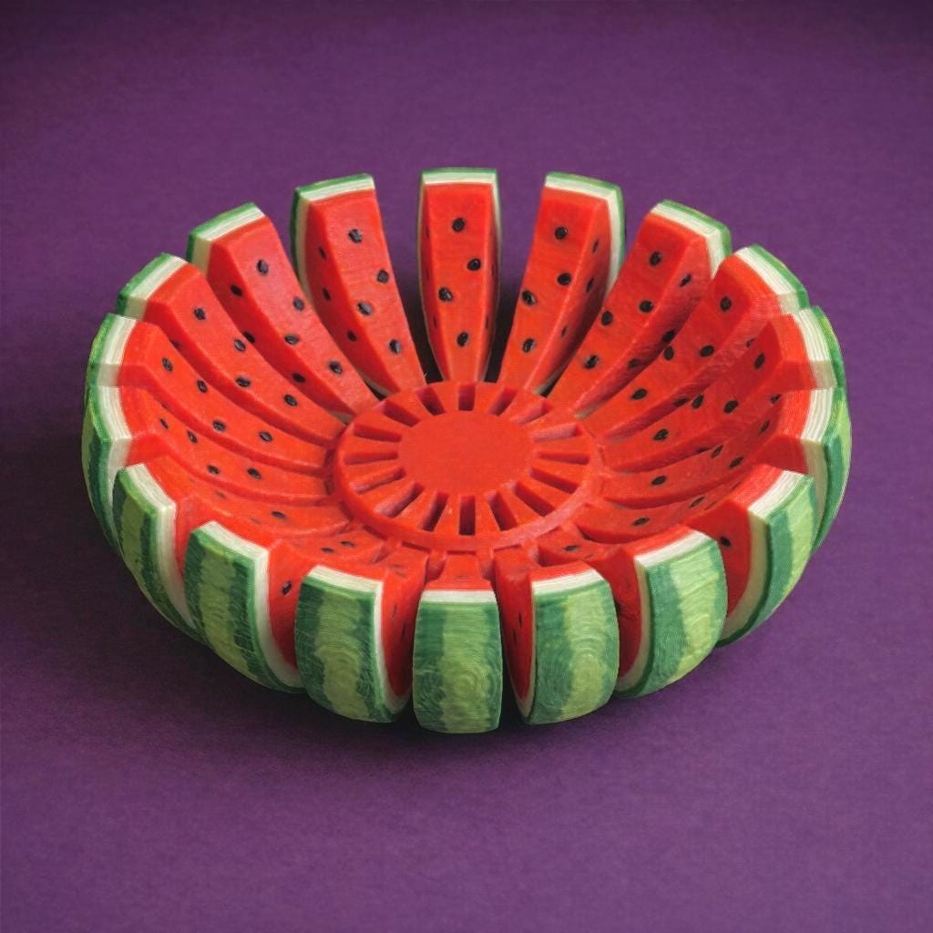 LV 3D Watermelon Bowl l Decor | Tableware | Decorative Bowl | Fruit Bowl - LV3DPrinting