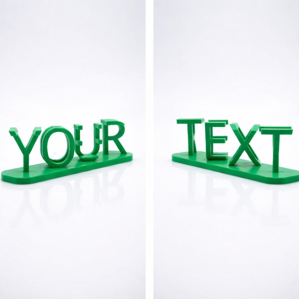 LV 3D Double Word Ambigram Desk Name Plaque | Personalized 3D Name Illusion Sign | Custom Desk Decor | Fun Gift for Her or Kids - LV3DPrinting