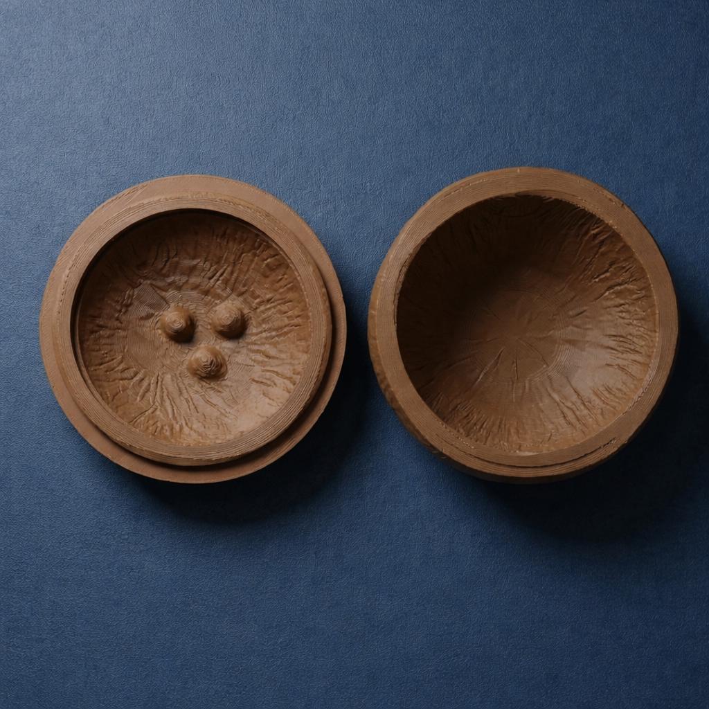 LV 3D Traveling Coconut | Wood PLA Travel Container | Bathroom Organizer | Toothbrush Holder | Compact Storage Box - LV3DPrinting