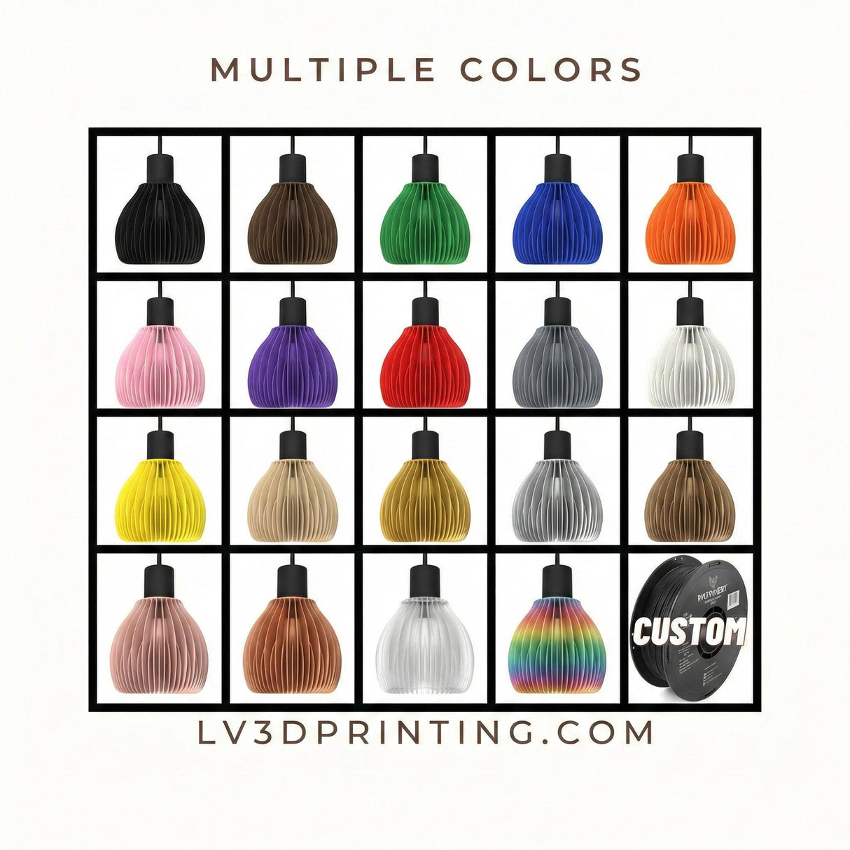 Martin Zampach Lamps Ribone Straight Lamp Shade | Home Decor | Gift Idea | Pendant Lighting - LV3DPrinting