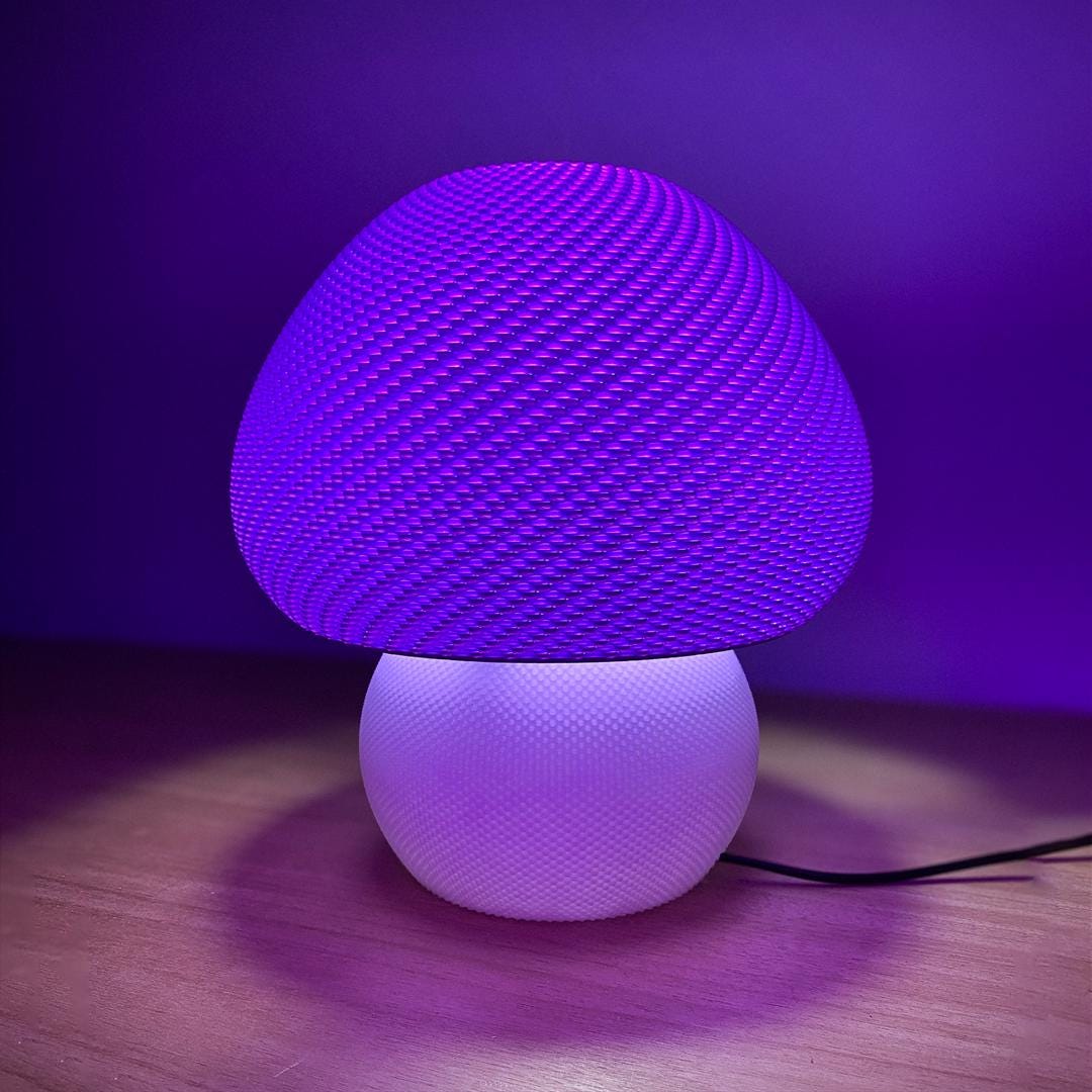 Lunfardo Jongo Table Lamp | Mushroom Lamp | RippleMesh Texture | Modern Home Decor | Geometric Lighting | 3D Printed Lamp | Gift Idea