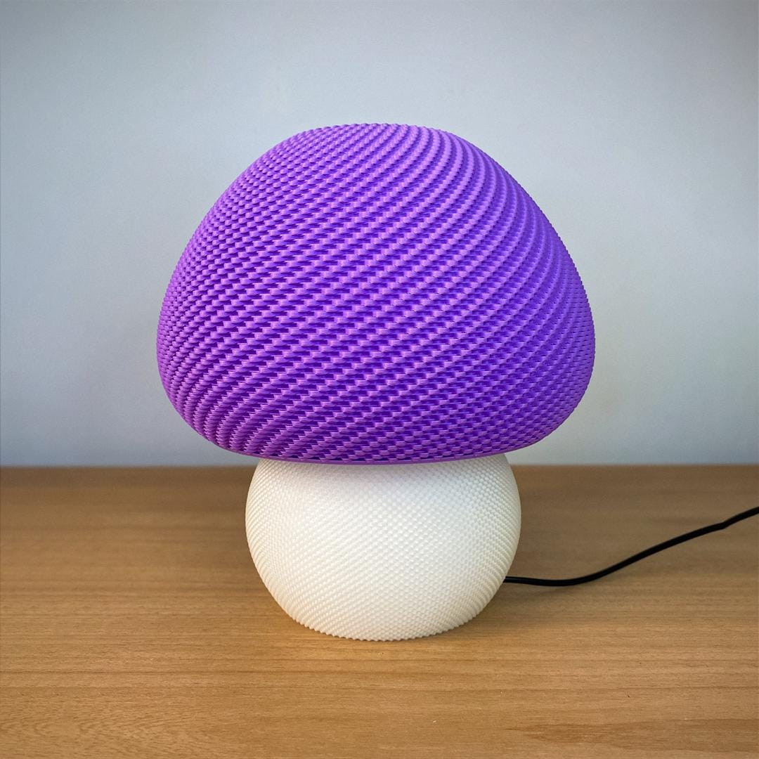 Lunfardo Jongo Table Lamp | Mushroom Lamp | RippleMesh Texture | Modern Home Decor | Geometric Lighting | 3D Printed Lamp | Gift Idea