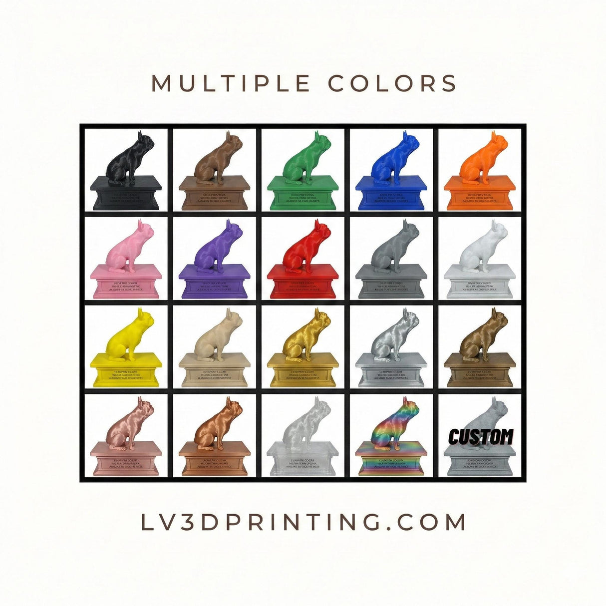 LV 3D Custom Dog Memorial Statue from Photo | Personalized Pet Loss Gift | Dog Urn with Ashes Drawer | Pet Remembrance Sculpture - LV3DPrinting