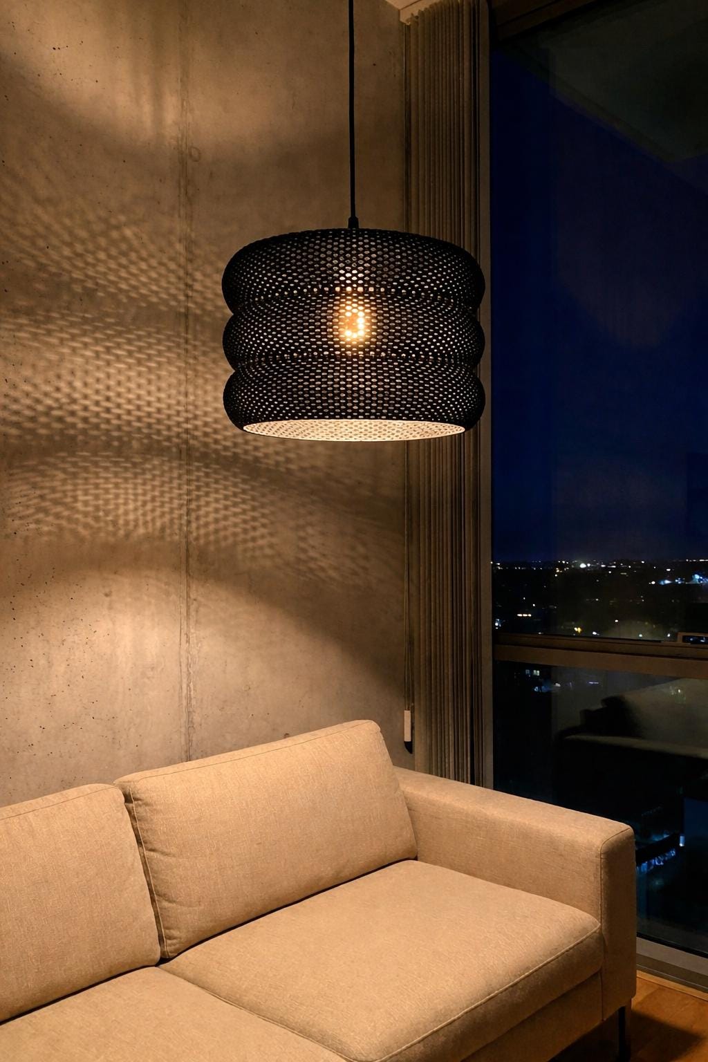Lunfardo Mara Ripplemesh Lamp Shade | Home Decor | Gift Idea | Geometric | Pendant Lighting - LV3DPrinting