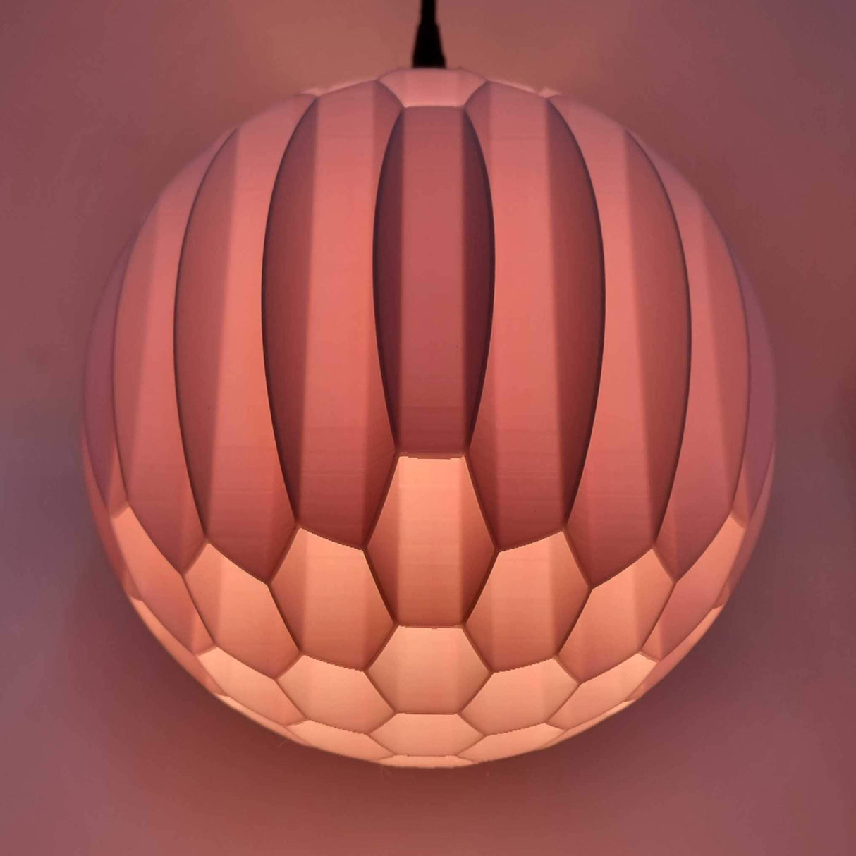 3DPPA Spherical Mesh Lamp Shade | Geometric Hexagon Pendant Light | Hypnotic Gradient Lighting | Modern 3D Printed Home Decor - LV3DPrinting