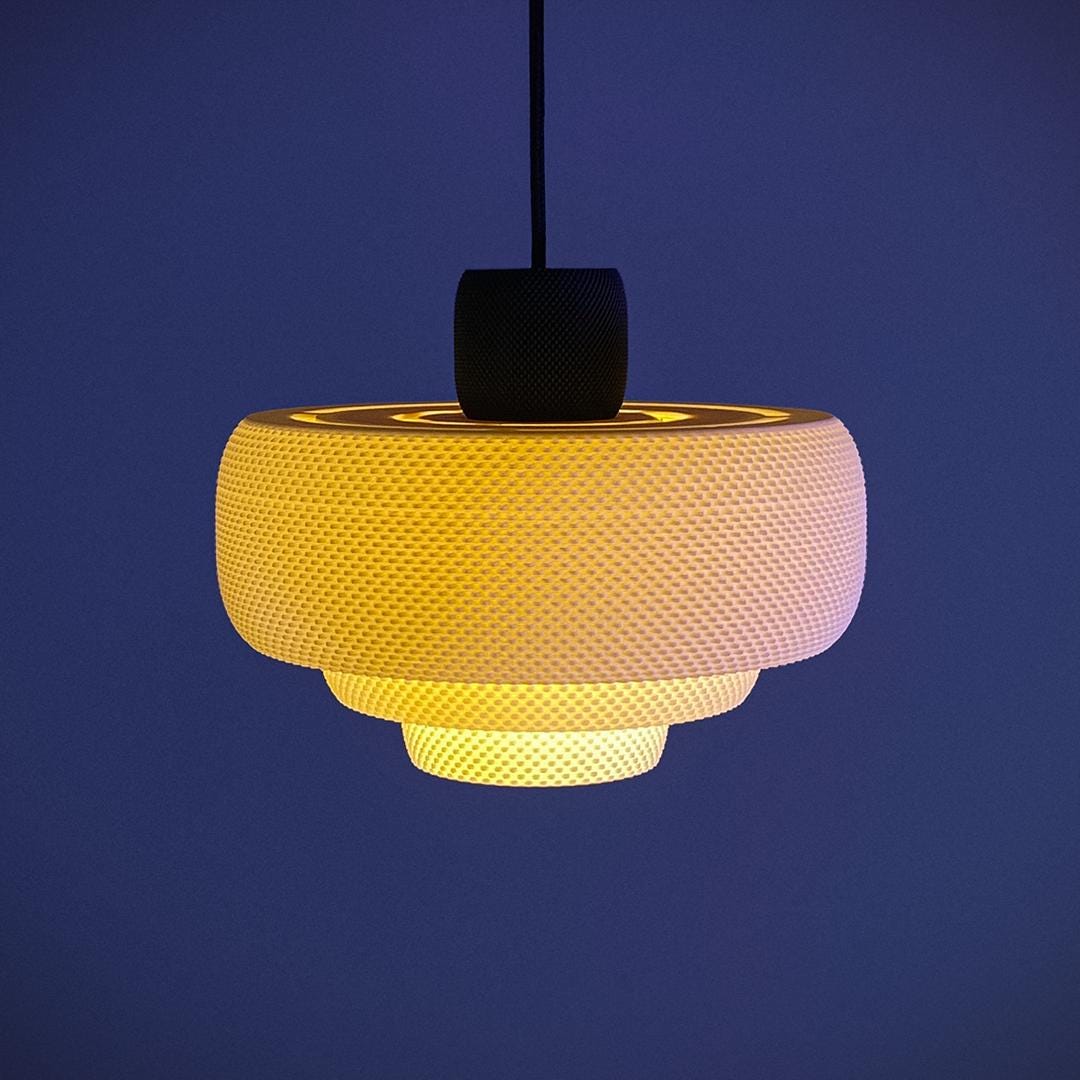 Luciana Pendant Lamp Shade, 3D Printed Hanging Light, Modern Ceiling Light Cover, Contemporary Lighting Decor