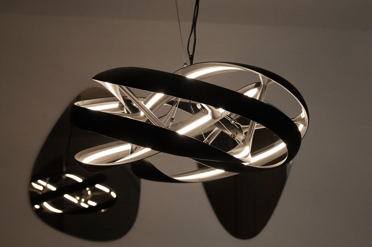 Lamp Printed IAP Helix Chandelier | 3D Printed LED Ceiling Light | Sculptural Pendant Lamp