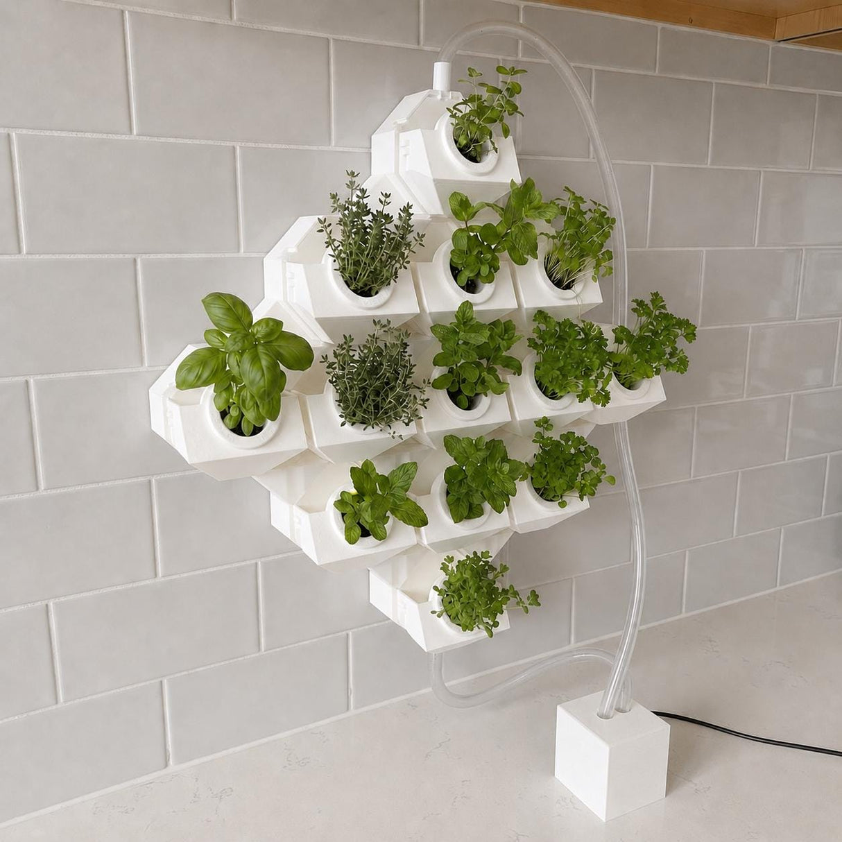 LV 3D Modular Wall Mounted Hydroponic System | Expandable Indoor Herb Garden | Magnetic Vertical Planter Kit