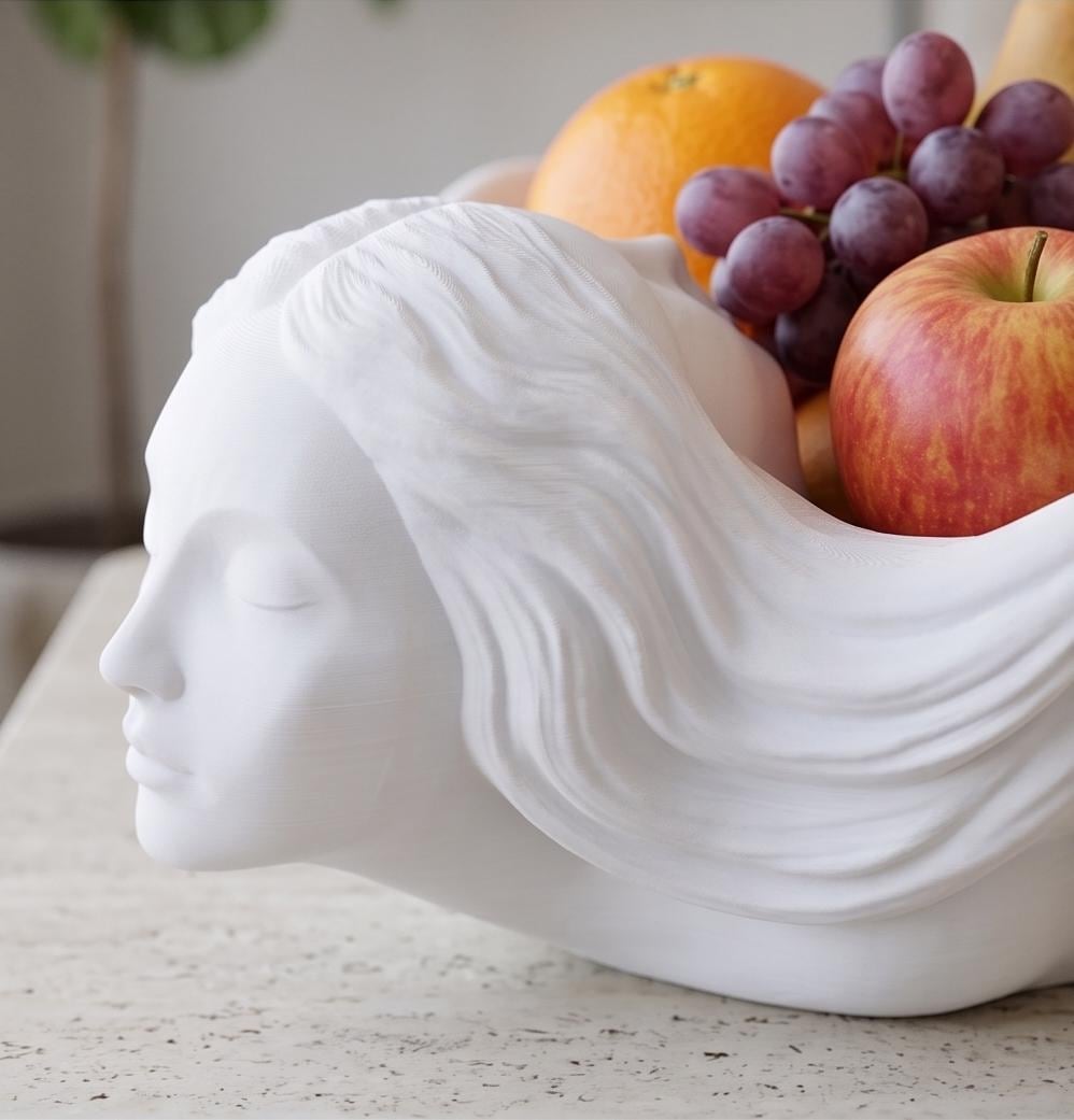 LV 3D Printing Serenity Muse Fruit Bowl | Modern Sculptural Centerpiece | Decorative Home & Kitchen Table Decor
