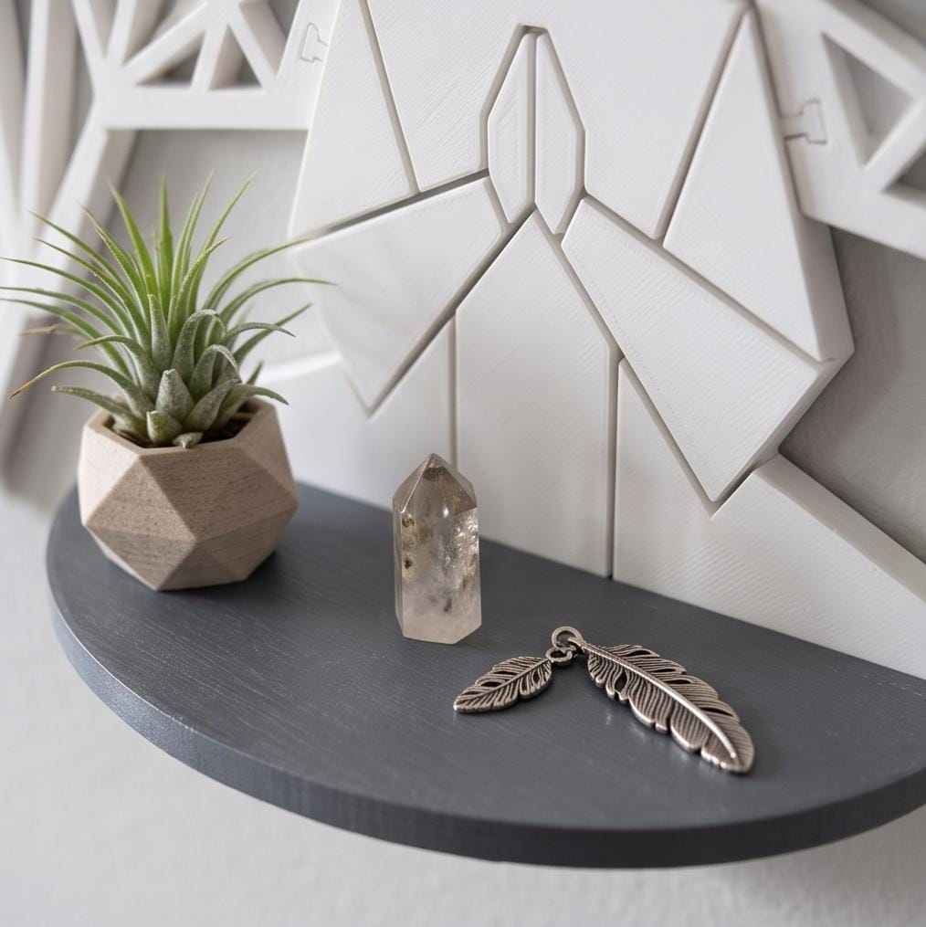 LV 3D Guardian Angel Wall Shelf | Christian Wall Decor | Floating Prayer Shelf | Geometric Angel Art
