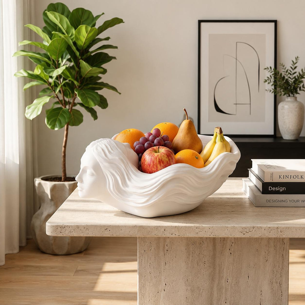 LV 3D Printing Serenity Muse Fruit Bowl | Modern Sculptural Centerpiece | Decorative Home & Kitchen Table Decor