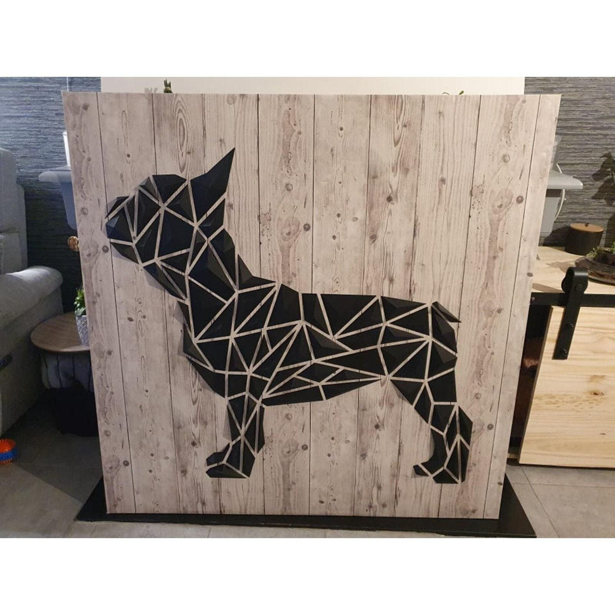 DGEmily Geometric French Bull Dog Wall Art | Home Decor | Gift Idea | Polygon | Wall Decor | Custom sizes! | Any Color! | Material Types!