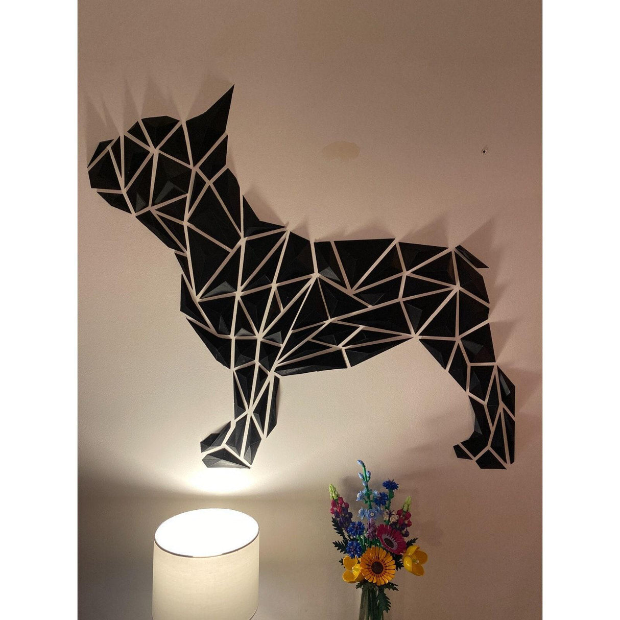 DGEmily Geometric French Bull Dog Wall Art | Home Decor | Gift Idea | Polygon | Wall Decor | Custom sizes! | Any Color! | Material Types!