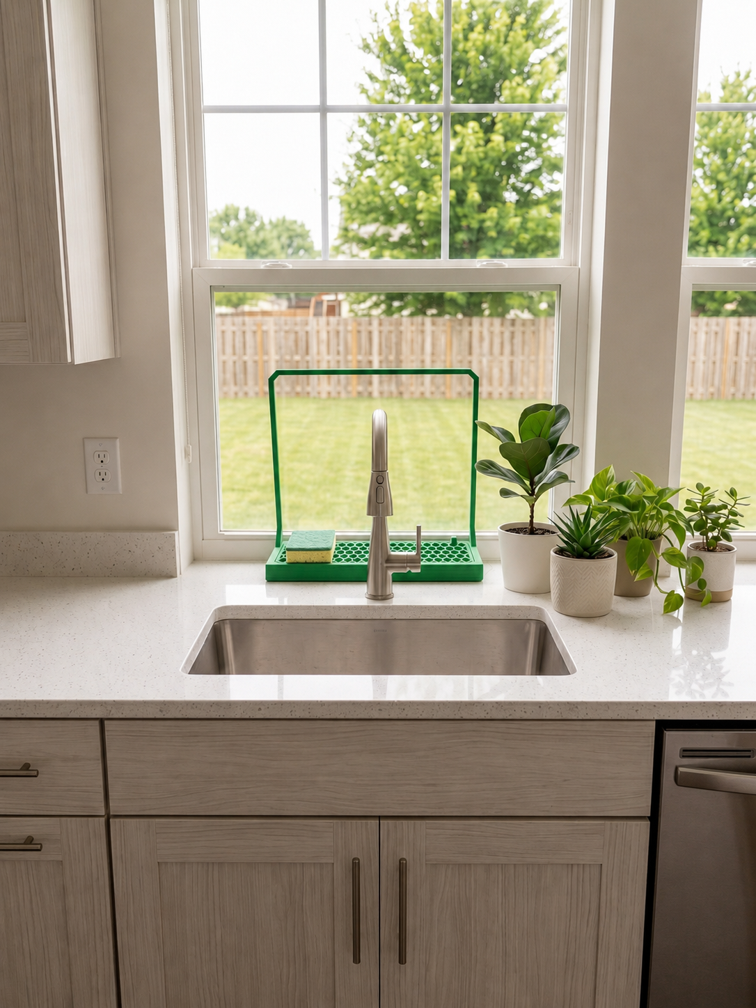 Gazzaladra Kitchen Sponge Holder | Sink Sponge Organizer | 3D Printed Sponge Dryer | Honeycomb Drain Tray | Modern Kitchen Sink Accessory