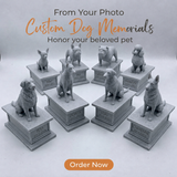 LV 3D Custom Dog Memorial Statue from Photo | Personalized Pet Loss Gift | Dog Urn with Ashes Drawer | Pet Remembrance Sculpture