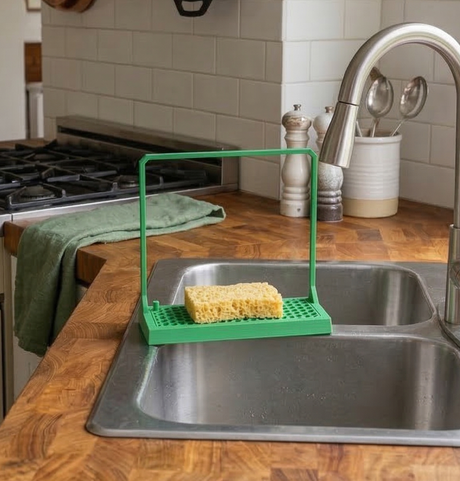 Gazzaladra Kitchen Sponge Holder | Sink Sponge Organizer | 3D Printed Sponge Dryer | Honeycomb Drain Tray | Modern Kitchen Sink Accessory - LV3DPrinting
