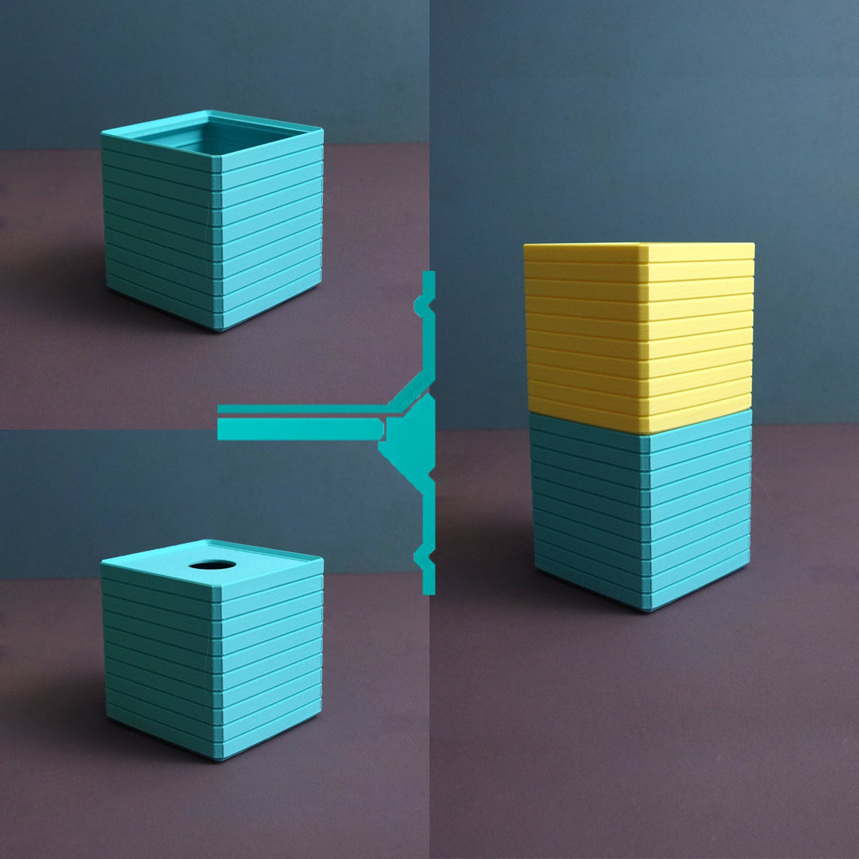 Gazzaladra Big Modular Stackable Boxes | Storage Bin | Holiday Storage | Large Storage | Organization | Decorations | Storage Container - LV3DPrinting