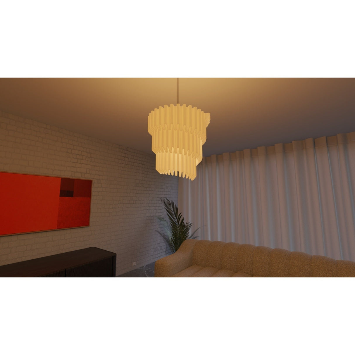 3DPPA Unfurling Ripple 3DPPA Lamp Shade | Home Decor | Gift Idea | Geometric | Pendant Lighting - LV3DPrinting