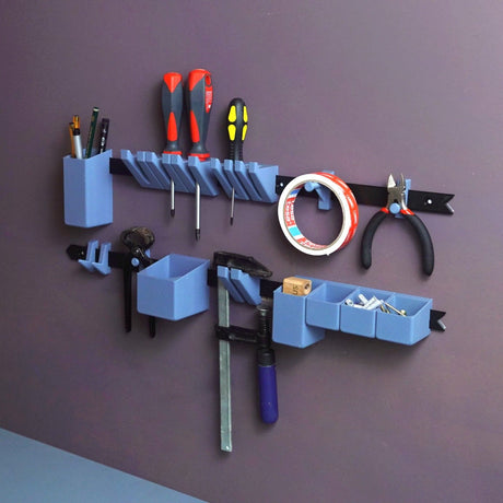 Gazzaladra Build Your Own Tool Rack | Tool Organization | Father's Day Gift | Hanging Rack | Interchangeable Rail System - LV3DPrinting