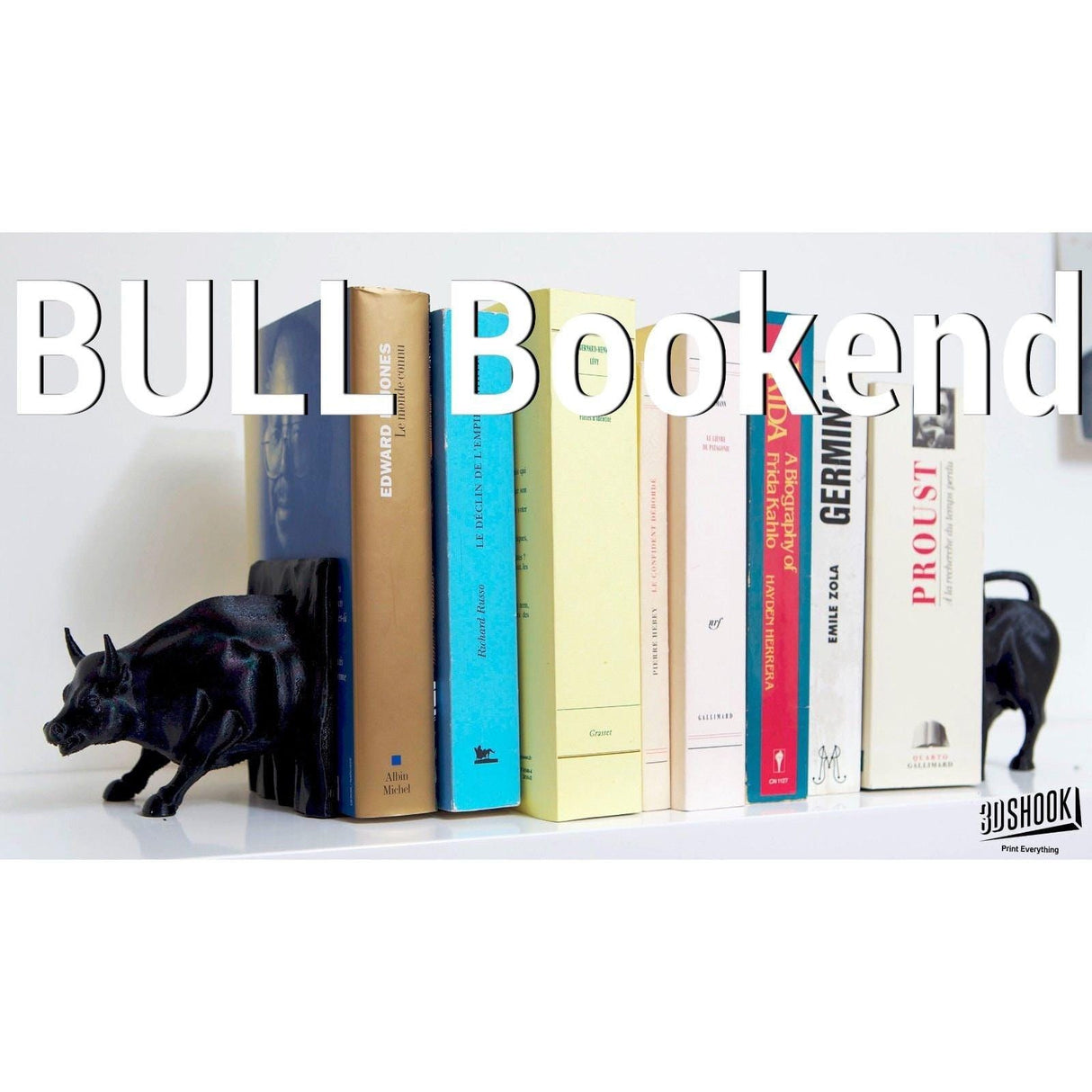 3D Shook The Bull Bookend | Home - Office | Housewarming Gift | Customizable Colors- 3D Printed - LV3DPrinting