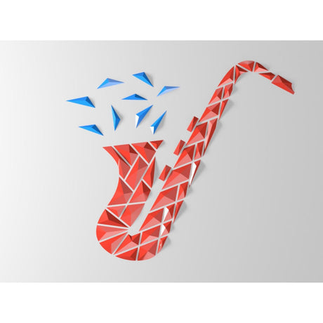 DGEmily Geometric Saxphone Wall Art | Home Decor | Gift Idea | Polygon | Wall Decor | Custom sizes! | Any Color! | Material Types! - LV3DPrinting