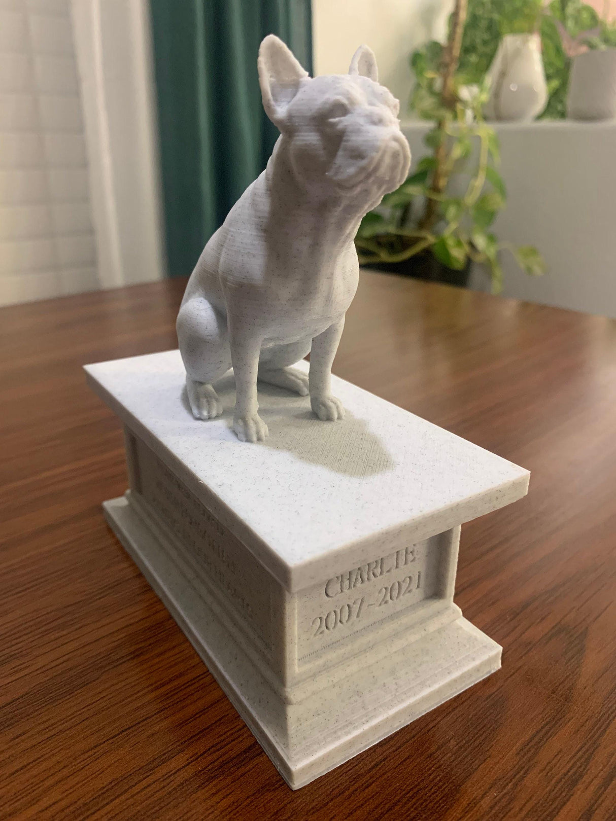 LV 3D Custom Dog Memorial Statue from Photo | Personalized Pet Loss Gift | Dog Urn with Ashes Drawer | Pet Remembrance Sculpture - LV3DPrinting