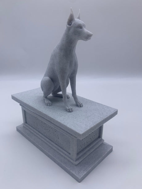 LV 3D Custom Dog Memorial Statue from Photo | Personalized Pet Loss Gift | Dog Urn with Ashes Drawer | Pet Remembrance Sculpture - LV3DPrinting