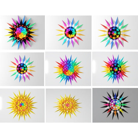 DGEmily Geometric Sun Wall Art | Home Decor | Gift Idea | Polygon | Wall Decor | Custom sizes! | Any Color! | Material Types! - LV3DPrinting