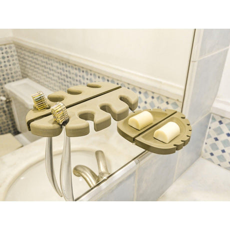 Creassera Mirror Leaf Bathroom Accessories Set | Soap Dispenser | Soap Dish | Toothbrush Holder | ANY COLOR! - LV3DPrinting