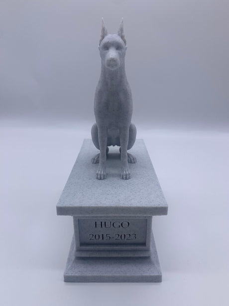 LV 3D Custom Dog Memorial Statue from Photo | Personalized Pet Loss Gift | Dog Urn with Ashes Drawer | Pet Remembrance Sculpture - LV3DPrinting