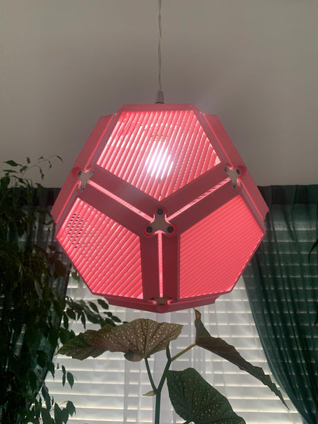 3DPPA Slatted Dodecahedron Assy Lamp Shade | Home Decor | Gift Idea | Geometric | Pendant Lighting - LV3DPrinting