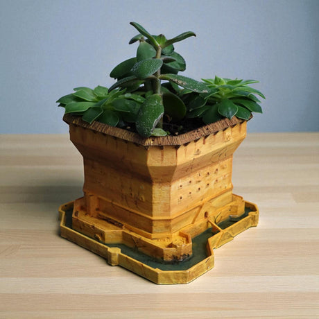 Gazzaladra - Hand Painted Castle Planter with Draining Moat Decor | Dinner Table | Party | Living Room | Bedroom - LV3DPrinting