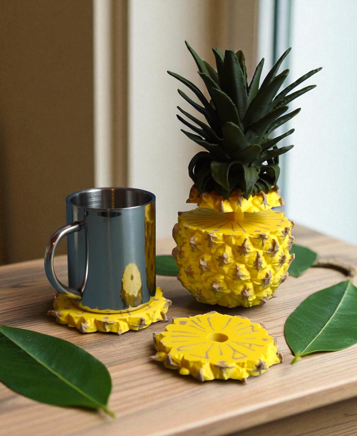 Gazzaladra Pineapple Coasters | Housewarming Gift | Custom! | Mutliple Colors! | Personalized! - LV3DPrinting