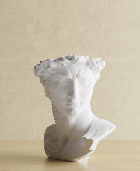 CollectiCraft David Wave Vase, Modern Classical Sculpture Vase, Textured Artistic Flower Vase Decor - LV3DPrinting